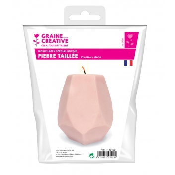 143420 - 3471051434200 - Graine créative - Moule à bougie en latex Pierre taillée - France - 3