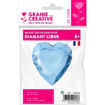 200608 - 3471052006086 - Graine créative - Moule pour savon Mini Diamant coeur - France - 3