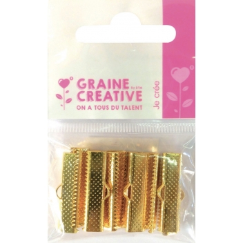 268204 - 3471052682044 - Graine créative - Embout fermoir pour ruban et miyuki 25mm Doré x10