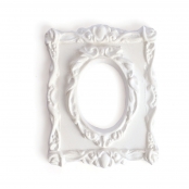 Mini cadre en Plâtre Rectangle baroque ovale