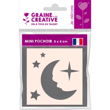 226405 - 3471052264059 - Graine créative - Pochoir 8 x 8 cm Lune étoile - France - 2