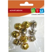 Grelot / Clochette Doré et argenté Ø 13mm 50 pièces
