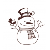 Tampon en bois Bonhomme de neige