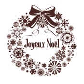 Tampon en bois Couronne Joyeux Noel