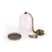 Cloche en verre Bronze avec chaine