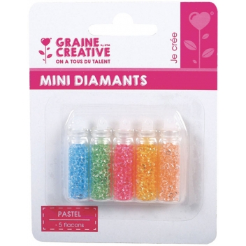 269031 - 3471052690315 - Graine créative - Microbilles Mini diamants pastel 5 flacons - 2