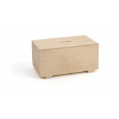 Tirelire en bois rectangulaire