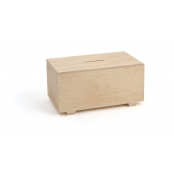 Tirelire en bois rectangulaire