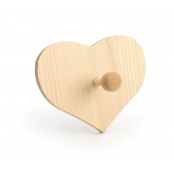 Patère Coeur en bois 15cm
