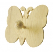 Patère Papillon en bois 14 cm