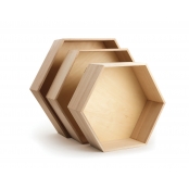 Etagères Hexagonales en bois gigognes (x3)