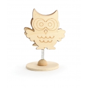 Clip memo à ressort Hibou en bois