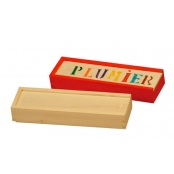 Plumier coulissant en bois