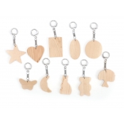 Porte-clés Formes assorties en bois (10 pièces)