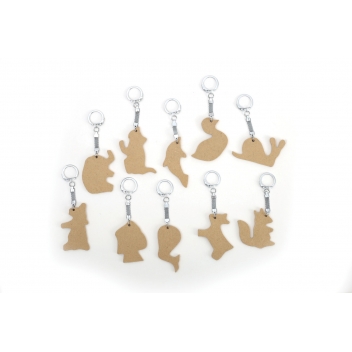 100917 - 3532431009170 - Graine créative - Porte-clés animaux assortis en bois (10 pièces) - 8