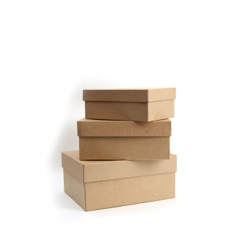 650403 - 3532436504038 - Graine créative - Boîtes gigognes rectangles papier mâché (x3) - 3