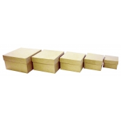 Boîtes gigognes carrées papier mâché (x5)