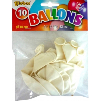 500311 - 8711194000913 - Graine créative - Ballons de baudruche gonflables Blanc 10 pièces