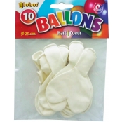 Ballons de baudruche gonflables Blanc Coeur (x10)