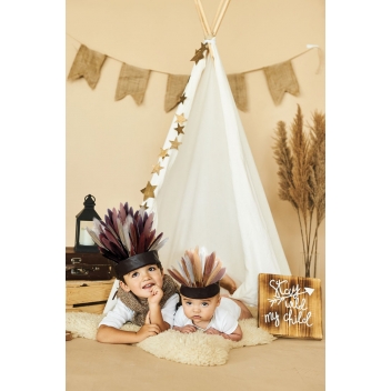 Plumes d indien pour activites enfant Camaieu beige 15cm ref 460196