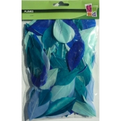 Plumes coupées camaieu bleu 10g 6cm