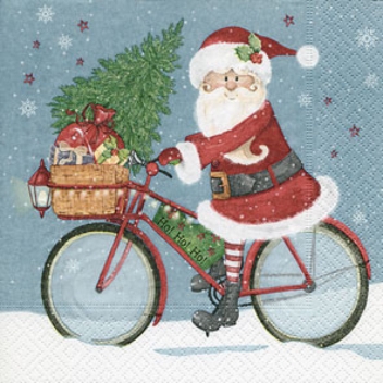 668071 - 4037698164802 - Graine créative - Serviette Santa on a bike 20 pièces