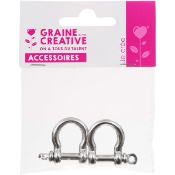 540124 - 3532435401246 - Paracord - Fermoirs en métal argenté 3cm (idéal pour Paracord) x2