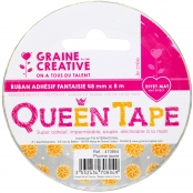 Ruban adhésif large Queen Tape 4,8 cm Pivoine Jaune