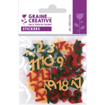 100523 - 3532431005233 - Graine créative - Numéros en Feutrine pour Calendrier de l\'Avent - 2