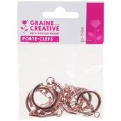 Porte-clefs or rose avec mousquetons (x6)