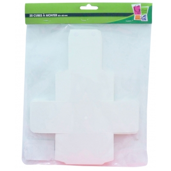 660120 - 3532436601201 - Graine créative - Cubes en carton à monter 6cm 20 pièces - 2