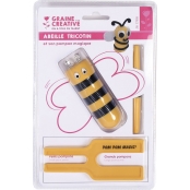 Abeille tricotin avec pompon magique