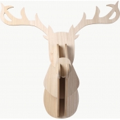 Trophée mural Tête de Renne en MDF 60cm