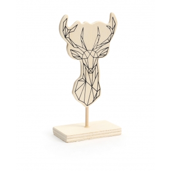 103075 - 3532431030754 - Graine créative - Clip memo Renne géométrique en bois 7cm - 2