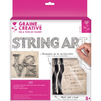 100654 - 3532431006544 - Graine créative - Tableau de fil tendu String Art Love 22cm - 2