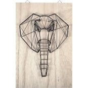 Tableau de fil tendu String Art Éléphant 20x30cm