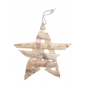Suspension étoile en bois brut 35cm
