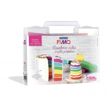 815015 - 3471058150158 - Fimo - Mallette de création Rainbow Cake Fimo et accessoires - 3