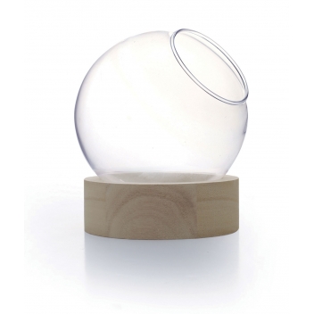 167933 - 3471051679335 - Graine créative - Vase globe avec socle en Bois Ø13cm - 2