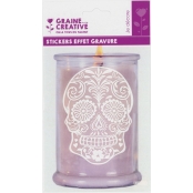 Sticker pour verre Effet Gravure Tete De Mort Calavera