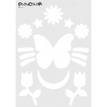 400633 - 8414213092110 - PlayColor - Gouache pour textile Playcolor 6 pcs + Pochoirs Fille - 4