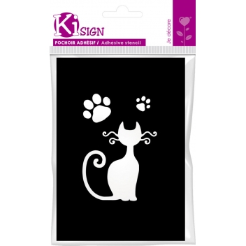 194729 - 3760131947298 - Ki-Sign - Pochoir adhésif Attrape Chats 7x10 cm - 2