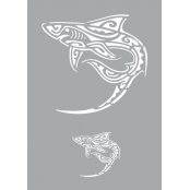 Pochoir adhésif pour tissu Requin Maori A4