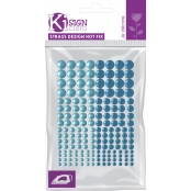 Strass thermocollant tissu ø3/4/5/6mm Duo Aqua 176 pièces