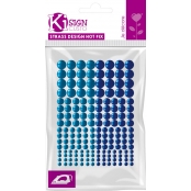 Strass thermocollant tissu ø3/4/5/6mm Duo Bleu 176 pièces