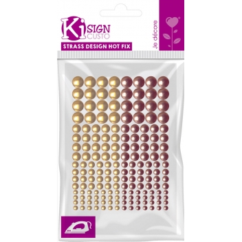 194234 - 3760131942347 - Ki-Sign - Strass thermocollant tissu ø3/4/5/6mm Cuivre & Laiton x176 - 2