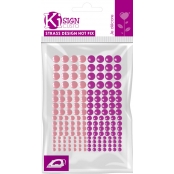 Strass thermocollant tissu ø3/4/5/6mm Duo Rose 176 pièces