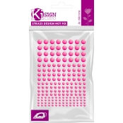 Strass thermocollant tissu ø3/4/5/6mm Fluo Rose 176 pièces