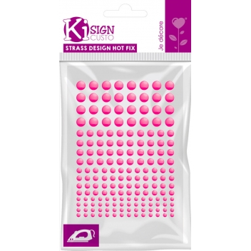 194347 - 3760131943474 - Ki-Sign - Strass thermocollant tissu ø3/4/5/6mm Fluo Rose 176 pièces - 3