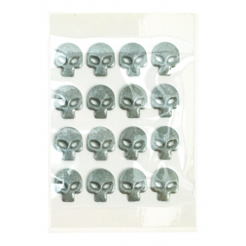 194182 - 3760131941821 - Ki-Sign - Clou Tête de mort (Skull) thermocollant 12x10mm Argenté 16 Pièces - 2